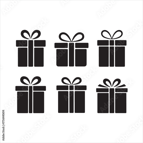 Set of colorful gift boxes with ribbons and bows vector illustration