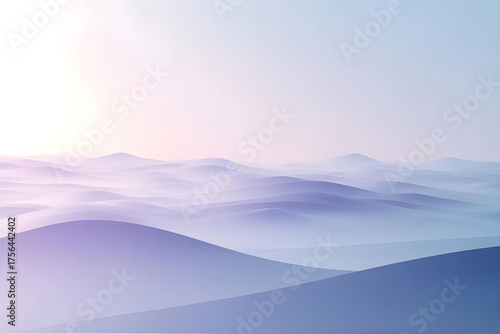 Ethereal Mist: A Minimalist Abstract with Soft Glowing Gradients in Tranquil Lavender, Grey, and Blue, Creating a Serene and Atmospheric Vib