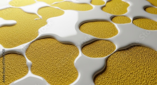 Gold texture with white liquid abstract design