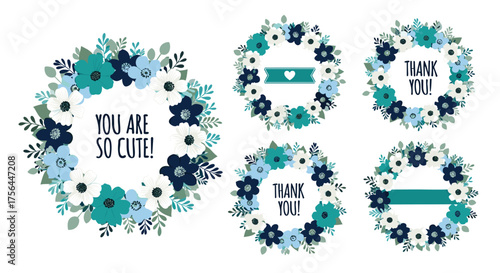 A collection of beautiful floral wreaths with inspiring messages and decorative elements for a charming touch.