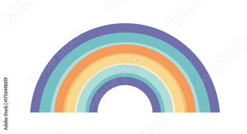A gentle arch of colorful stripes evokes a sense of wonder and joy.