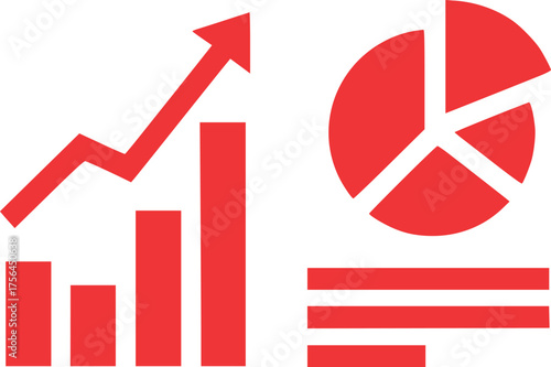 Data Visualization Collection Bar Charts Pie Chart Growth Arrow Documents Analysis Graphs