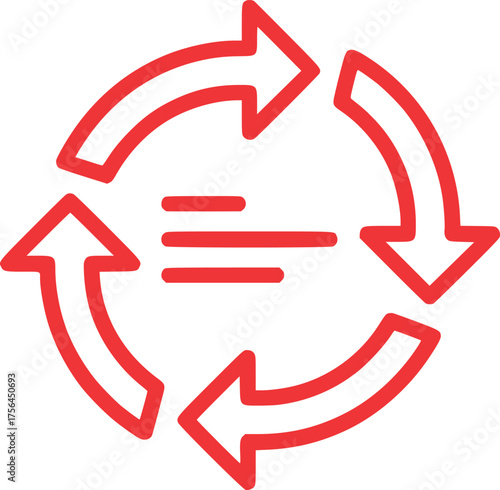Circular Arrows Process Cycle Icon Data Recalculation Repetition Refresh Symbol
