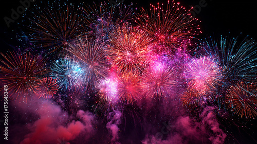 fireworks in the night sky