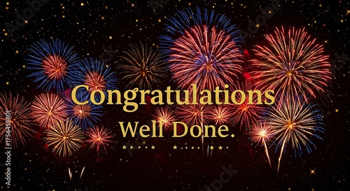 Colorful Fireworks Display Celebrating Congratulations and Success