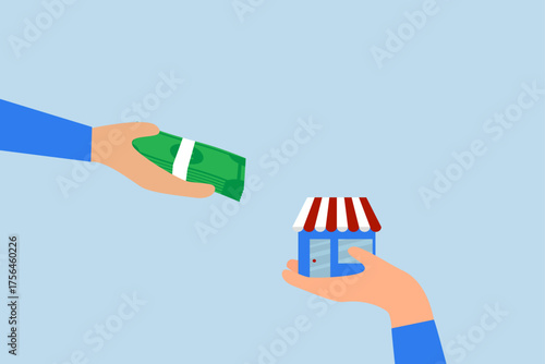 Company buyout, Entrepreneur proposes cash to purchase, while another suggests acquiring a company or retail establishment