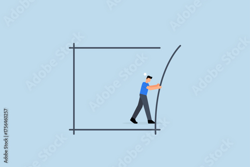 Pushing limits challenge yourself to overcome boundary, entrepreneur striving to push beyond limits