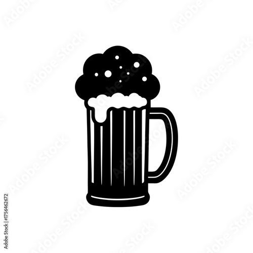 Scalable vector illustration of a beer mug with frothy foam top