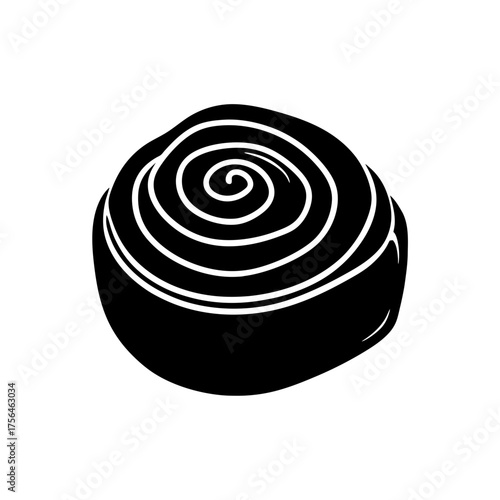 Delicious brown cinnamon roll pastry vector illustration scalable eps icon for food design