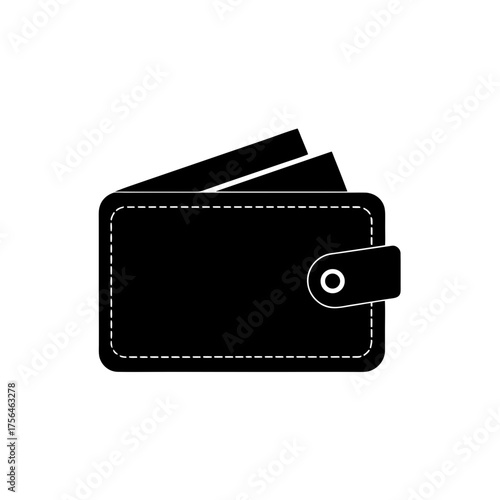 Digital wallet silhouette vector graphic scalable icon for online payments and finance