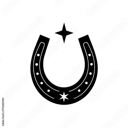 Golden horseshoe luck symbol shiny vector illustration scalable icon for good fortune