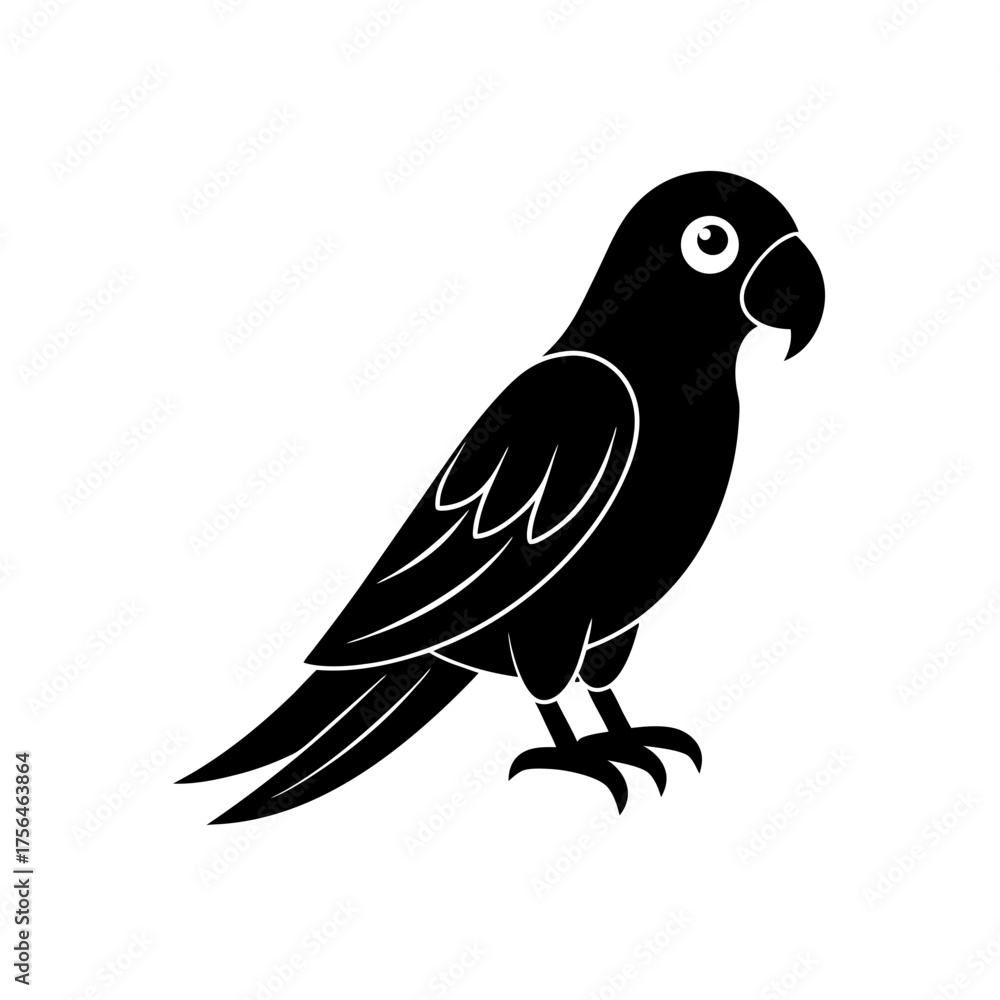 Fototapeta premium Vibrant green parrot cartoon icon vector illustration scalable graphic design