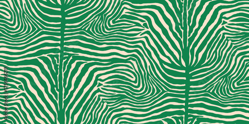 Zebra Animal Kelly Green Seamless Pattern with Vector Texture