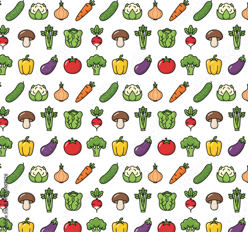 Flat Vegetable Pattern Illustration