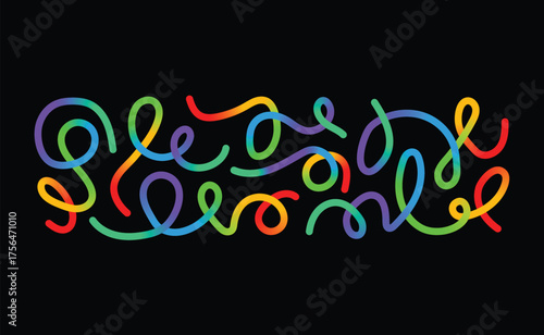 Colorful Abstract Intertwined Gradient Lines
