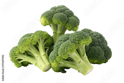  green broccoli isolated on transparent white background clipping path 