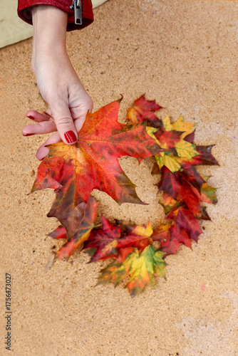 hands and leaves