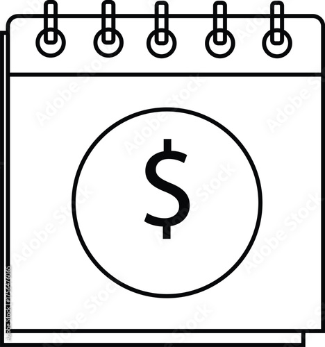 Calendar page with dollar sign