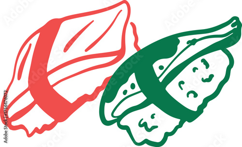 Cute sushi character Japanese cuisine	
