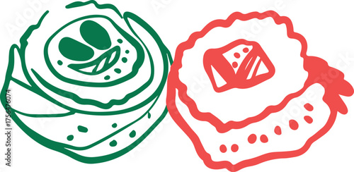 Cute sushi character Japanese cuisine	
