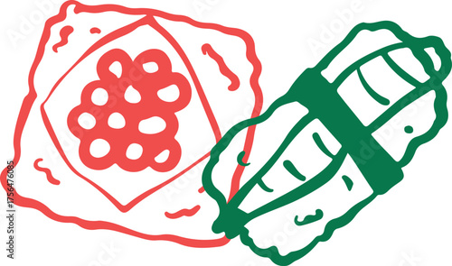 Cute sushi character Japanese cuisine	
