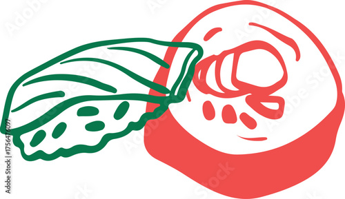 Cute sushi character Japanese cuisine	
