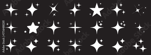 blinking shining star, sparks and sparkle shapes vector illustration. sparkle star icon set. simple star burst symbo. Different twinkling stars collection. Star icons. Twinkling stars. Sparkles, 