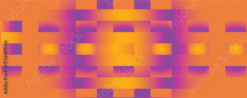 Abstract Geometric Gradient Background with Orange and Purple Checkered Pattern for Website Banner and Presentation Design