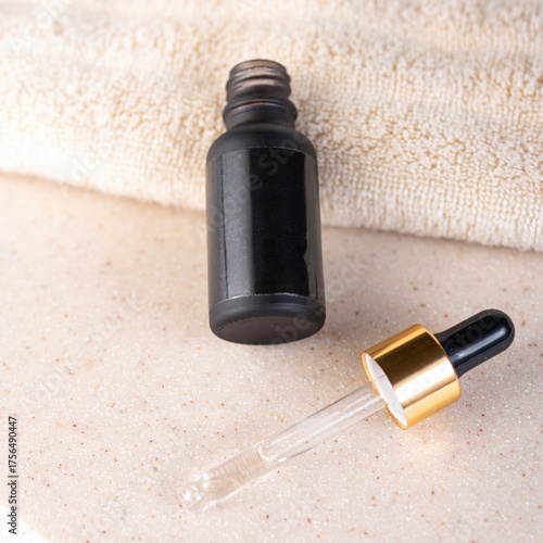 A beautiful still life composition featuring cosmetic products setting with a  background