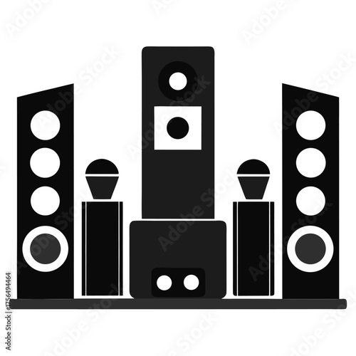 set of black speakers