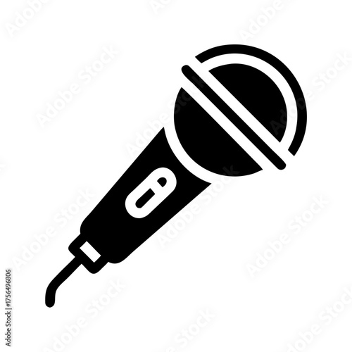 Microphone illustration with sound waves emanating from it, showcasing audio technology and creativity, ideal for music, podcasting, and broadcasting concepts