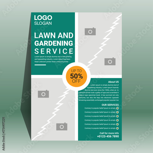 Professional Landscaping and Modern Lawn Care Agency Promotional Flyer Design