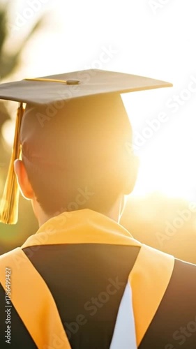 Graduation ceremony cap tassel academic gown video 4k