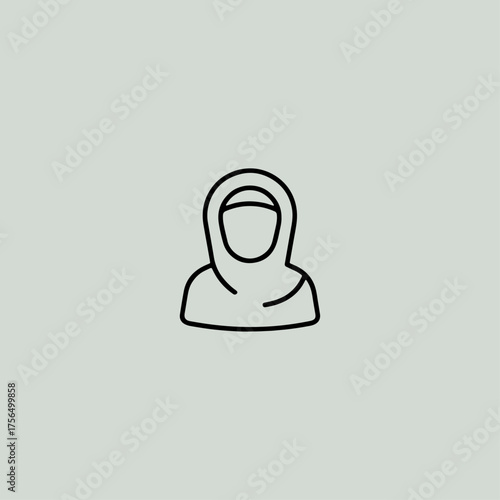 Muslim woman icon flat vector design.