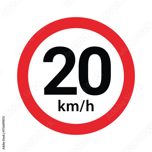 Speed limit sign 20 km h icon. Road signs with speed limit warnings. depicting speed limits ranging. Circular road signs. traffic sign. the way forward symbol	
