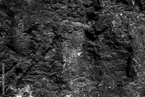 Real natural black grunge rusted raw marble stone surface texture as extracted from the mountain