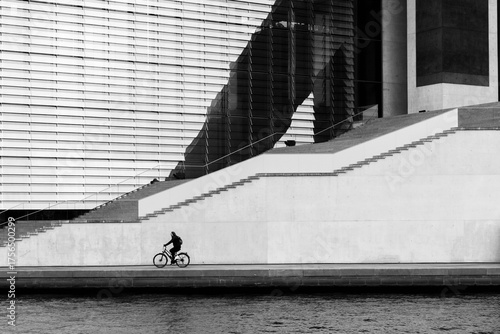 Silhouette eines Radfahrers