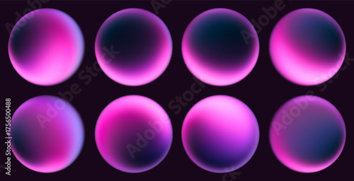 Dreamy gradient spheres in softly pastel glowing shades and futuristic delicate design. Gradient spheres in gentle neon tones for digital banners, covers, modern design templates, and visual branding