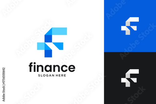 Modern financial growth logo design vector. Abstract initial letter F with arrow symbol.
