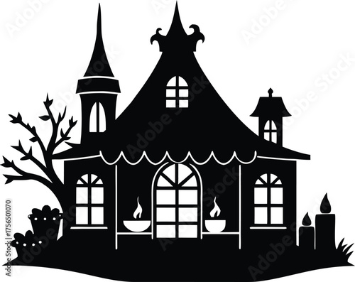 Haunted Candle Shop Silhouette