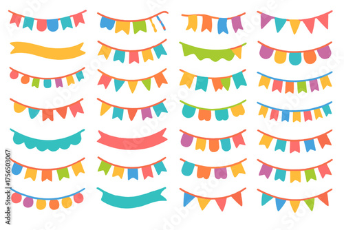 Colorful decorative banners for festive events and celebrations