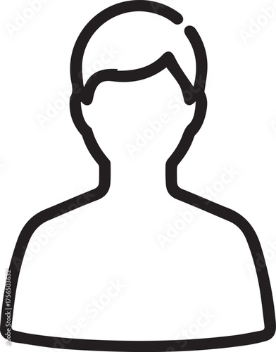 Modern minimalist outline of a person's head and shoulders conveying a sense of identity, presence, and human connection for professional branding and design projects.