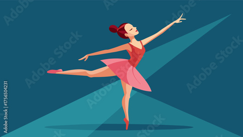 A confident and dancer challenging the narrow beauty standards of the ballet world and wowing audiences with her talent.. Vector illustration
