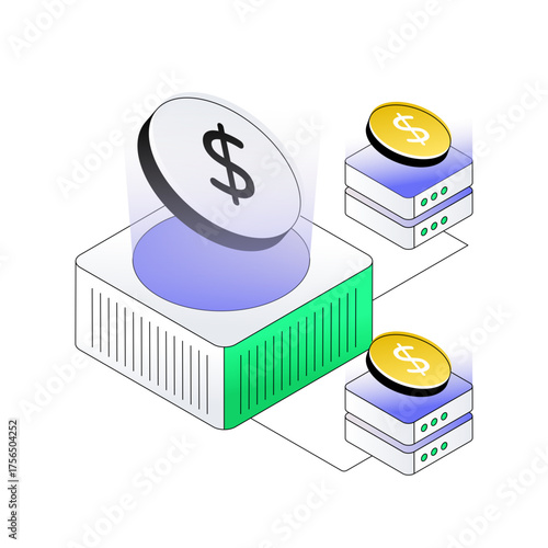 An icon design of money server incubation