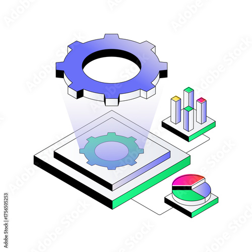 A unique design icon of business technology