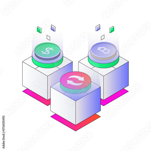 Bitcoin to Dollar, concept of currency exchange