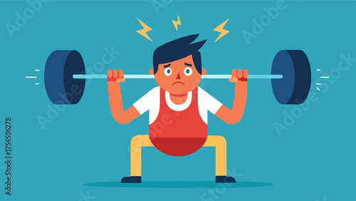 A constant pressure to lift heavy and push beyond ones limits regardless of the potential harm it may cause.. Vector illustration