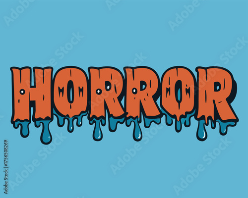 Old Horror Movie Typography Retro Poster | Cartoon Style Vintage Horror Movie Design