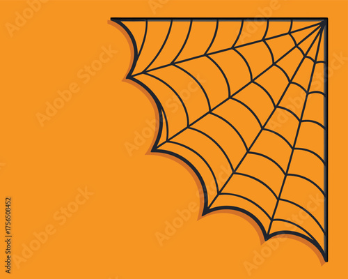 Spider Web Corner Border Halloween Decoration | Cartoon Style Web Border Frame