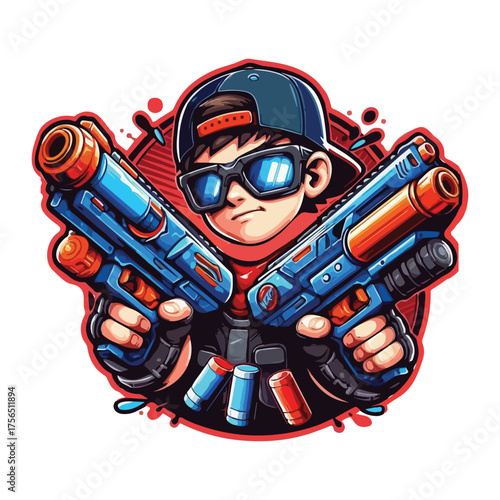 Nerf gun SVG, kids toy svg, foam darts, nerf target, Target Guns